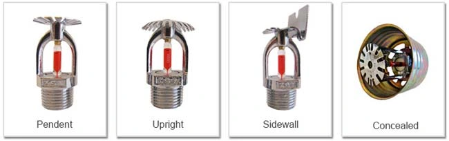 Standard Upright Fire Sprinkler Head 1/2NPT 68 Centigrade Spray System.